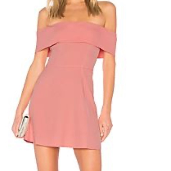 NWOT REVOLVE by the way pink Audrey mini dress size small off shoulder - Picture 2 of 5